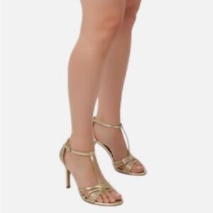 Chinese Laundry Gold Strappy Heels